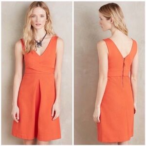 Anthropologie HD in Paris Orange Sleeveless Dress